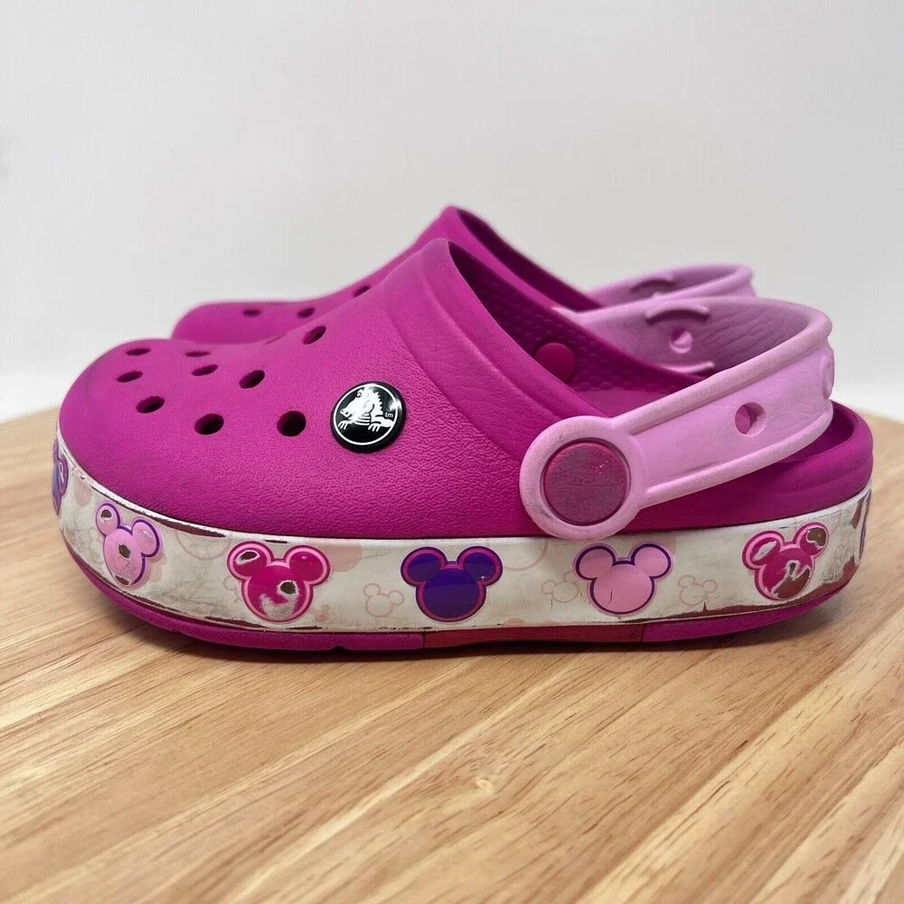 Crocs Disney Minnie Mouse Crocband Clog Kids Size 11 Pink (No Light Up)